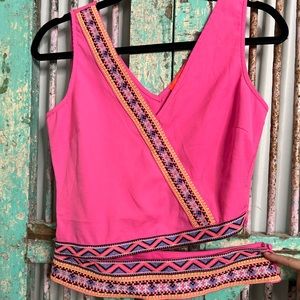 Aztec Print Cut Out Crop Tank